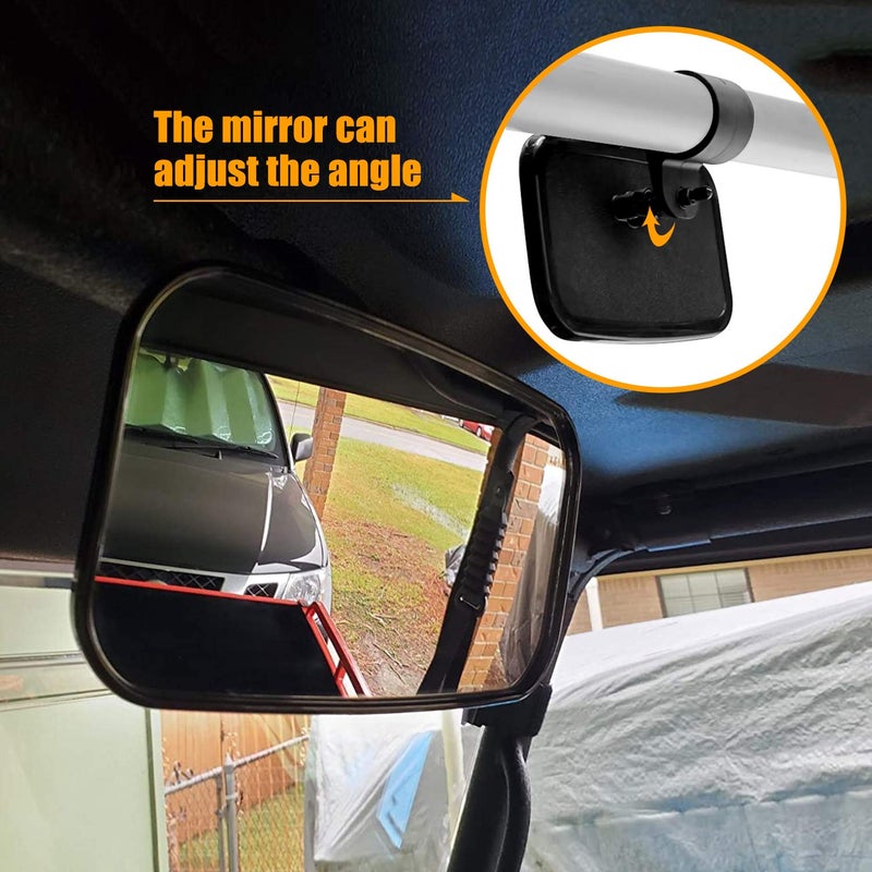 RANSOTO UTV Side Rear view Mirror And Center Mirror for 1.6" to 2" Bar Compatible with Polaris RZR Ranger Can-Am Maverick Commander Yamaha Rhino Kawasaki Teryx Honda Pioneer Talon Arctic Cat ZForce - Image 4